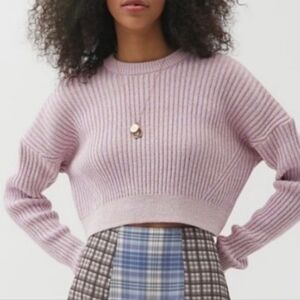 Urban Outfitters | Big Sur Cropped Ribbed Sweater in Lilac